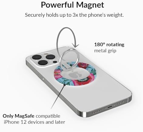 Elevate Your i Phone Experience with VELVET CAVIAR Mag Safe Compatible Phone Grip – Magnetic Ring Holder & Adjustable Stand for Models 12-16 (The PPG Girl Power) – Stylish, Portable, and Removable Accessory for Enhanced Functionality