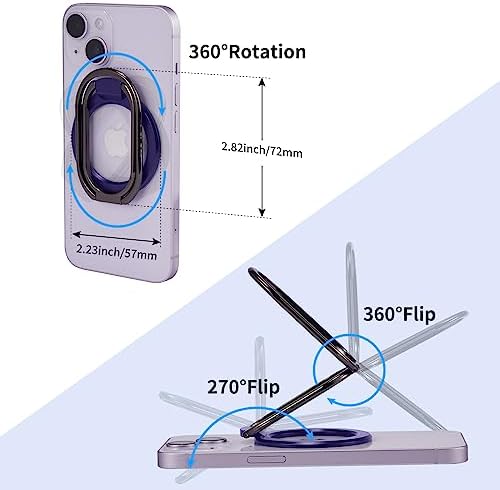 Mag Safe Magnetic Phone Ring Holder Stand – 2-in-1 Adjustable Grip and Kickstand for i Phone 16/15/14/13/12 Series – Enhanced Magnetic Strength with Removable Design for Easy Wireless Charging – Ultimate Compatibility and Convenience – 360° Rotation & 180° Adjustable Arms for Portrait and Landscape Viewing – Secure Finger Grip Reduces Drop Risk – Perfect for Hands-Free Use While Cooking or Streaming – Premium Zinc Alloy Construction for Durability and Stability – Ideal Accessory for Everyday Use and Connectivity