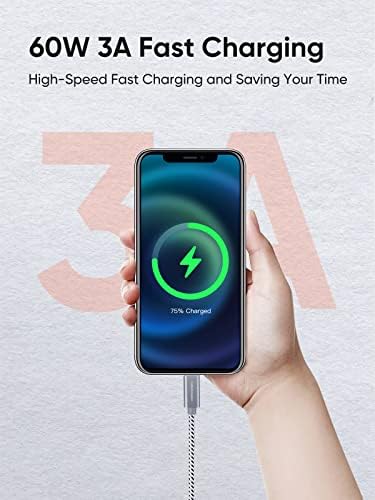 6.6 FT USB C to USB C Cable with LED Wattage Display – High-Speed 100 W PD Charging & Data Transfer, Durable Braided Design for i Pad, Mac Book, Galaxy S23/S22/S21, Pixel, Steam Deck, PS5 – Ultimate Connectivity Solution in Sleek Black