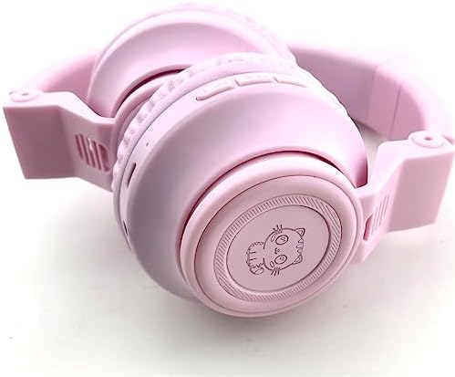 Charming Cat Ear Kids Bluetooth Headphones – Stylish Wireless On-Ear Design with Volume Limiter & LED Lights for Safe Listening – Compatible with Amazon Fire Tablets, Laptops, and More (Vibrant Pink) – Ideal for Toddlers and Young Music Lovers!