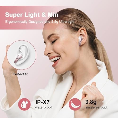 Experience Unmatched Audio Freedom with Advanced Bluetooth 5.3 Wireless Earbuds – 40 Hours of Powerful Bass, Superior ENC Noise Cancellation, and Four HD Microphones for Crystal-Clear Conversations – Rapid USB-C Charging with LED Battery Indicator – IP7 Waterproof Rating for Fitness Enthusiasts and Adventurers – Seamlessly Compatible with Android & i OS Devices for Ultimate Connectivity and Performance