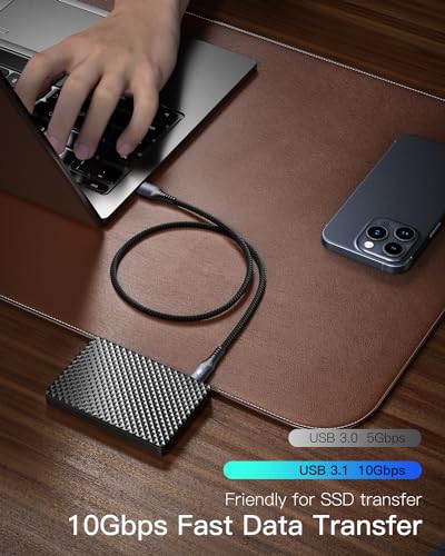 Experience Unmatched Connectivity with CONMDEX 10 Gbps USB C Cable [6 ft, 2-Pack] – Fast Charging & High-Speed Data Transfer for i Phone 16 Plus, 16 Pro Max, Samsung Galaxy S25 – Ultimate Android Auto & Device Compatibility in Sleek Black Design for Seamless Performance and Durability