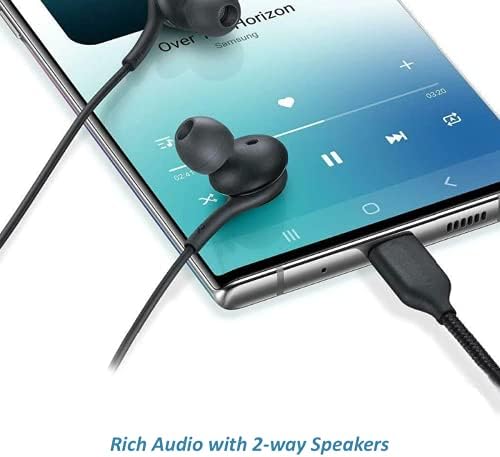 Upgrade Your Audio Game with 2 Pack USB C Wired Headphones Featuring Mic – Premium Type C Earbuds for i Phone 16/15 & Samsung Galaxy S25/S24/S23/S22/S21/S20 FE, Note Series, Mac Book, and i Pad – Exceptional Sound Clarity and Comfort for Daily Use