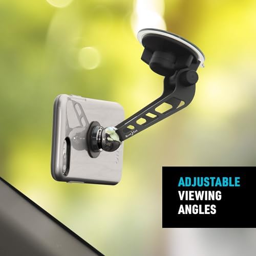 Transform Your Driving Experience with the Nite Ize Steelie Windshield Mount – Superior Magnetic Phone Holder for Effortless Access to GPS and Calls – Premium Compatibility with Mag Safe and Most Smartphones – Quick Squeeze Design for Instant Attachment – 360-Degree Rotation for Optimal Viewing – Durable and Easy to Install Car Accessory for Enhanced Safety and Convenience
