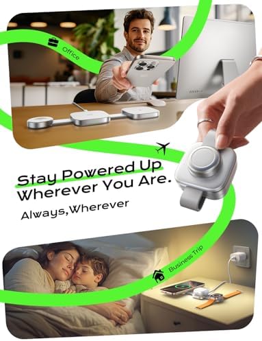 LISEN Compact 3-in-1 Travel Charger for i Phone, Apple Watch & Air Pods – Premium Metal Design with Magsafe Technology for Fast Wireless Charging on the Go – Essential Travel Accessory for i Phone 16 Pro Max & 15 User Convenience