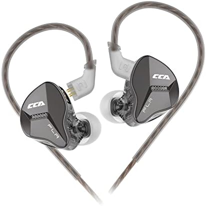 Elevate Your Audio Experience with CCA Polaris Dual Driver Wired Earbuds – Customizable In-Ear Monitors with 4 Tuning Switches & Detachable Cable for Musicians, Singers, and DJs (Gun, with Mic) – Unmatched Sound Clarity and Comfort for Professionals and Enthusiasts