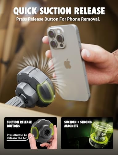 Bracketron Magnetic Car Mount for Cell Phone, MagAlign Max Car Vent Phone Mount【Strongest Magnetic+ Suction】, Vent Phone Mount for Car for iPhone 16 Pro Max 15 14 13 12 – MagSafe Car Accessories – Enhanced Compatibility and Speed