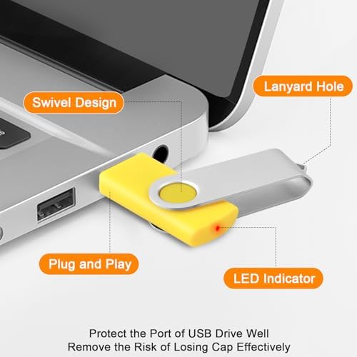 Maximize Your Data Storage with the 10-Pack 8 GB USB Flash Drives – Swivel Design for Easy Access and Enhanced Compatibility, Ideal for Personal and Professional Use, Fast USB 2.0 Transfer Speeds, Perfect for Backups and File Sharing