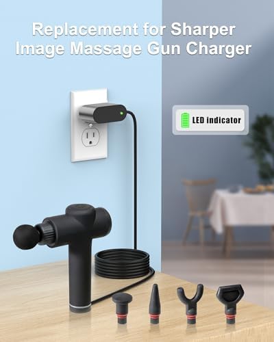 VHBW 27 V High-Performance Massage Gun Charger – Reliable AC Adapter for Sharper Image Powerboost Models 1011666, 1013002, 1012667, 1013983 & 1013985 – 6 FT Durable Deep Tissue Massager Power Cord for Optimal Charging & Enhanced Wellness – Non-Compatible with 18 V Devices