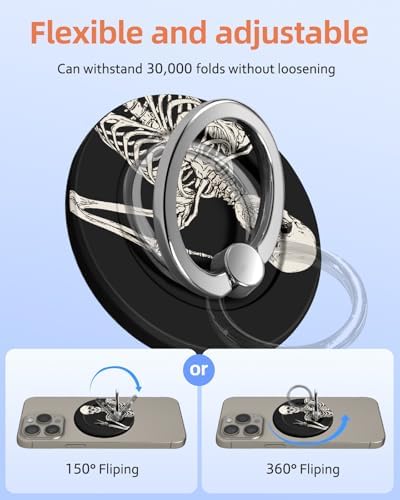 Magnetic Phone Grip Holder for i Phone – Adjustable Mag Safe-Compatible Finger Ring Stand with Fun Designs for Secure Selfies and Video Calls – Lightweight, Durable, and Removable Accessory to Elevate Your Smartphone Experience