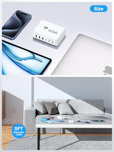 Powerful 240 W USB-C Charging Hub – Ultra-Compact 7-Port Ga N Charger for Fast Multi-Device Charging – Perfect for Mac Book Pro, i Phone, and Samsung Laptops – Efficient, Safe Power Solution for Home, Office, and Travel Adventures