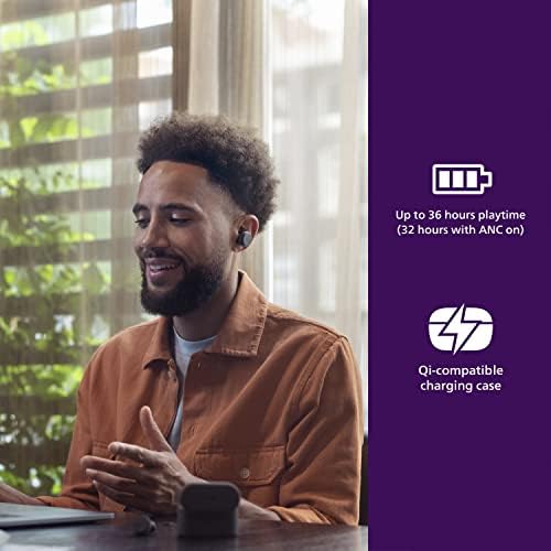 Philips Fidelio T1 True Wireless Earbuds – Audiophile-Grade Sound & Advanced Active Noise Cancelling Pro+ Technology, Bluetooth 5.2 for Seamless Connectivity, Ergonomic Design for All-Day Comfort, Long Battery Life with 25 Hours Playtime, Perfect for Music Lovers and Daily Use