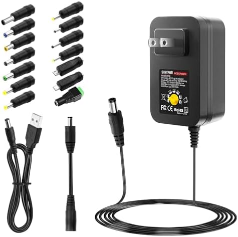 Universal 36 W Adjustable Power Supply Adapter – Multi-Voltage AC/DC Converter with 5 V 2 A USB Fast Charging Port – Ideal for Electronics, DIY Projects & Home Use – Reliable Overcurrent & Overvoltage Protection
