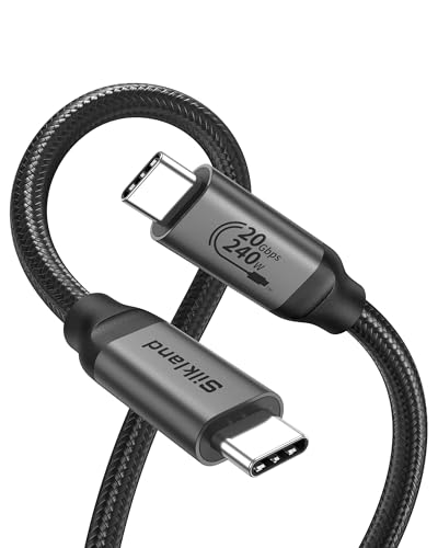 Silkland Ultra High-Speed USB C Display Cable – 4 K/8 K Resolution, 20 Gbps Data Transfer, 240 W Power Delivery, 3.3 FT Length – Perfect for Mac Book Pro, i Phone 16, i Pad – Ideal for Gamers and Creative Professionals Seeking Exceptional Visuals and Quick Charging Solutions