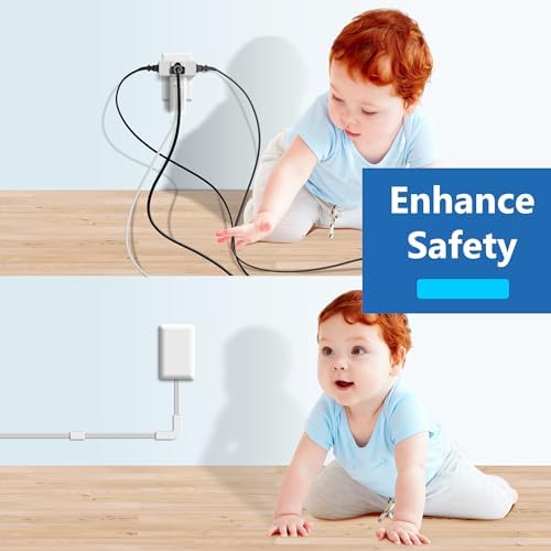 LIDER Ultra-Thin Flat-Face Outlet Extender with 3 Receptacles – Space-Saving Power Strip with 3 ft Cord, ETL-Listed for Safety, Sleek White Design for Modern Interiors – Perfect Solution for Enhanced Device Charging and Versatile Placement