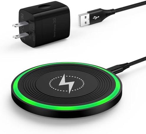 15 W Fast Wireless Charger for Google Pixel and Samsung Galaxy Devices – Enhanced Efficiency with QC3.0 Adapter, Sleek Design, and Superior Safety Features for Quick Power Boosts and Cordless Convenience