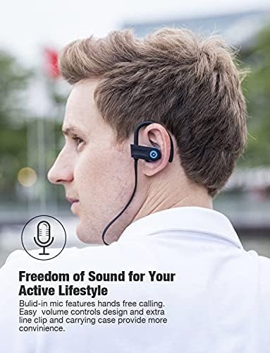 Otium Wireless Bluetooth Earbuds – IPX7 Waterproof Sports Headphones with 15-Hour Playtime for Gym & Running – Superior Sound Isolation & Ergonomic Comfort for Active Lifestyles – Seamless Device Compatibility – Black