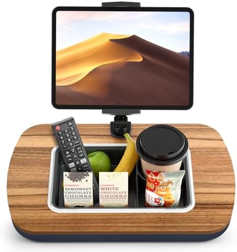 Ultimate Comfort Lap Beanbag Tablet Pillow Stand with Integrated Snack Bowl – Adjustable 360° Rotating i Pad Holder for 4.7″-13″ Devices – Perfect for Hands-Free Reading and Relaxation on Bed, Couch, or Recliner in Stylish Gray – Enhance Your Leisure Experience Today!