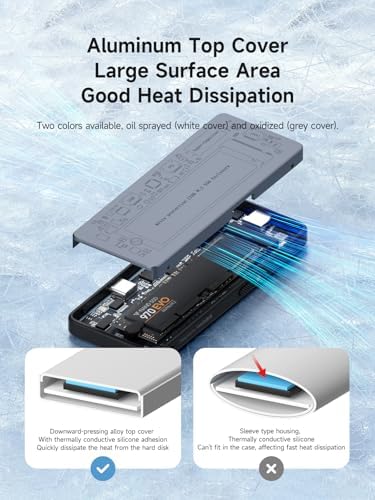 Hagibis M.2 NVMe SSD Enclosure – Ultra-Fast USB-C 3.2 Gen2 Adapter with Write Protection, 100 W PD Support for i Phone 16/15 Pro Max & Mac Book Pro – Sleek, Portable Design for Secure Data Transfers and Enhanced Storage Solutions
