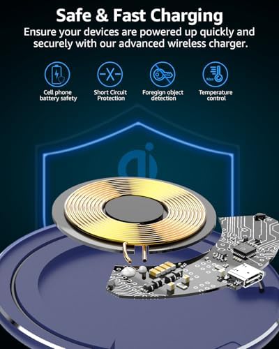 TOZO 2025 Upgraded 15 W Max Fast Wireless Charging Pad – Sleek Rose Red Design for i Phone 16/15/14/13/12 Series & Samsung Galaxy S24/S23/S22 – Ultimate Wireless Power Solution for Busy Lifestyles – Efficient, Portable & Compatible Charging Experience