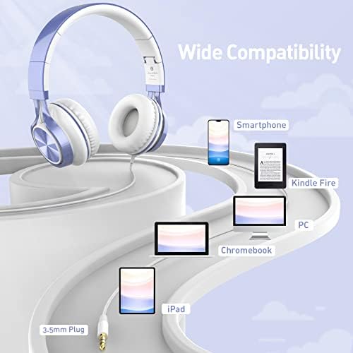 Elevate Your Listening Experience with AILIHEN MS300 Lightweight Foldable Purple Headphones – Stylish On-Ear Design for Exceptional Sound Clarity and Comfort – Perfect Wired Headphones for Students, Teens, and Young Professionals with High-Quality Microphone for Seamless Communication on Chromebooks and Laptops – Ideal for School, Entertainment, and Casual Listening