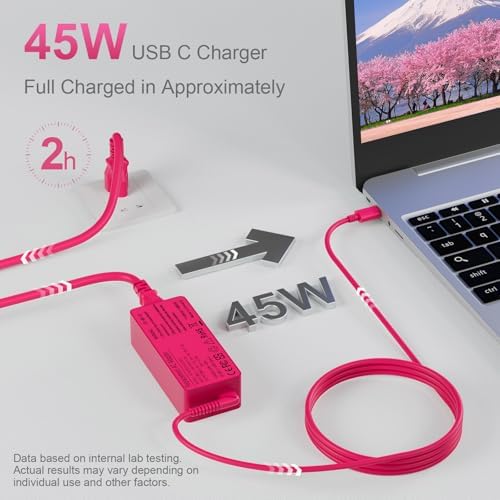 High-Efficiency 45 W USB-C Power Adapter for HP Chromebooks – Fast-Charging Compatibility for Elite, Spectre, and Envy Laptops – Universal Input 100-240 V – One-Year Satisfaction Guarantee – Perfect Replacement for Chromebook 11/14 Series and More