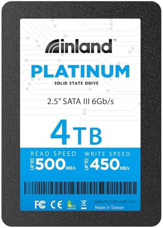 Transform Your Tech with INLAND Platinum 1 TB SATA III SSD – Ultra-Fast 2.5″ Solid State Drive Featuring Advanced TLC 3 D NAND for Superior Performance and Reliability, Ideal for Gamers and Creatives