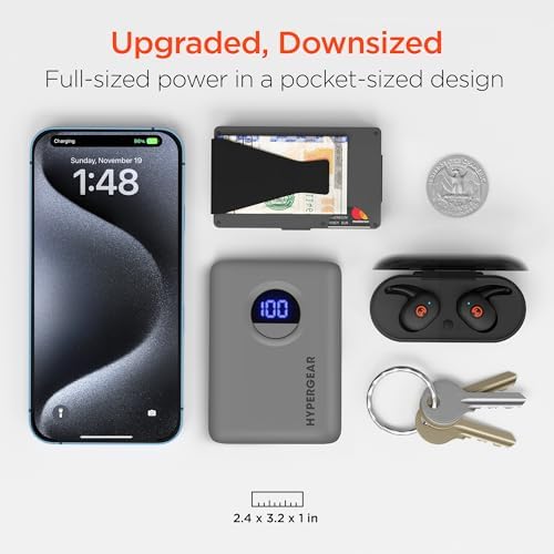 High-Capacity 10,000 m Ah Portable Power Bank with 20 W USB-C PD Fast Charging – Dual-Port Charger for i Phone, Galaxy & More – LED Display for Battery Life Monitoring, Up to 35 Hours Extra Power, Compact Travel Essential for On-the-Go Charging