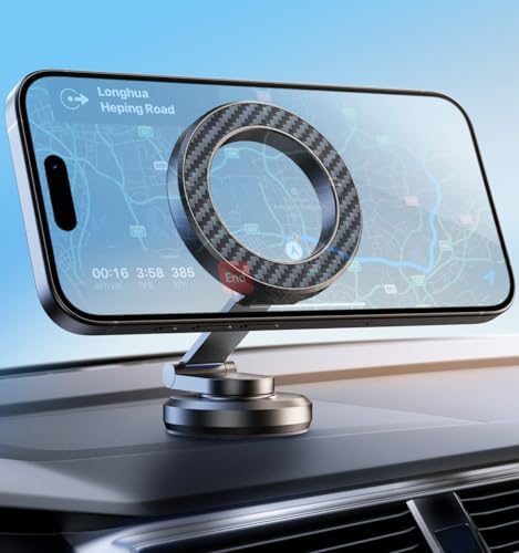 Magnetic Dashboard Phone Holder for Cars – Versatile Rotatable Mount for i Phone 15, 14, 13, 12 Pro Max Plus Mini & All Smartphones – Superior Stability for Hands-Free Navigation and Quick Access