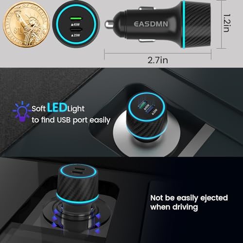Dual 45 W USB-C Fast Charger Pack with 10 FT & 6.6 FT Type C Cables – Ultimate Compatibility for Galaxy S24 Ultra/S23/S22/Note 10+/Tab S9 – Super Speed PPS Technology for Efficient Home & Car Charging