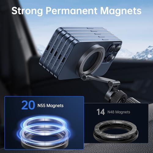 SYNCWIRE Mag Safe Car Mount Vent – Premium Magnetic Phone Holder for i Phone 12-16 | Adjustable 3 D Long Arm & Versatile Rotation | Secure Air Vent Phone Mount for Easy Navigation & Hands-Free Calls | Durable Design for All i Phone Models