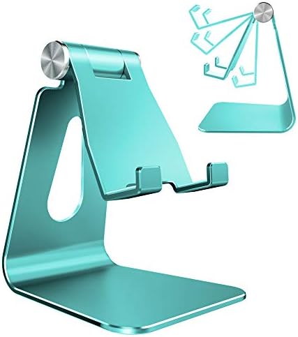 CreaDream Adjustable Cell Phone Stand, Phone Stand, Cradle, Dock, Holder, Aluminum Desktop Stand Compatible with Phone 13 12 Pro Max Charging, Accessories Desk, All Mobile Phones, Sierra Blue – Enhanced Compatibility and Speed