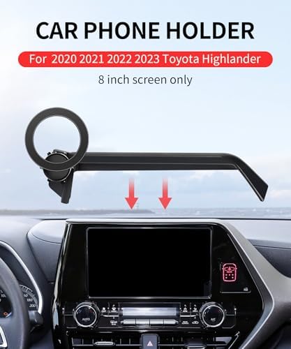 Car Phone Holder for Toyota Highlander 2020-2025 Accessories 8-Inch Screen Fixed Clip, 360° Rotation Phone Mount Compatible with MagSafe,Cell Phone Holder That Does Not Affect Air Vent – Enhanced Compatibility and Speed