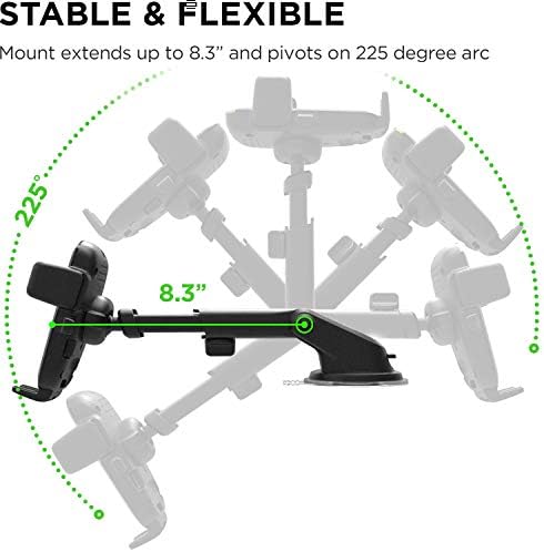 i Ottie Easy One Touch Wireless 2 Qi Dashboard Phone Mount & Car Charger – Effortless Smartphone Accessibility and Charge Efficiency for i Phone, Samsung Galaxy, Huawei, LG – Streamlined Driving Experience with Enhanced Safety Features and Adjustable Viewing Angles
