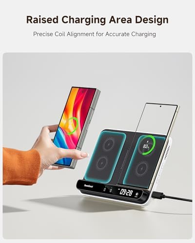 30 W Fast Wireless Charging Station for Samsung Galaxy Z Fold & Google Pixel Fold – Ultra-Fast Foldable Charger Stand with Enhanced Compatibility, Anti-Slip Stability, and Overheat Protection for Effortless Power-ups