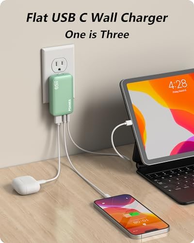 Sleek Light Blue 30 W Dual-Port USB Wall Charger – Ultra-Fast Charging for i Pad Pro, i Phone 12/14/15 & Galaxy S22 – Compact & Travel-Friendly Design with Advanced Safety Features for Effortless Connectivity