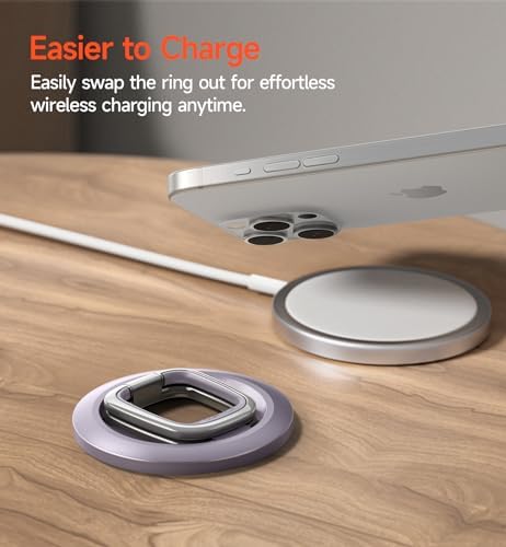 SURITCH Mag Safe Phone Grip – Innovative Magnetic Ring Holder for i Phone 15 Series, 360-Degree Adjustable Kickstand for Optimal Viewing, Ergonomic Design for Secure Handling, Sleek Silver Finish, Seamless Compatibility with Mag Safe Cases – Transform Your Mobile Experience