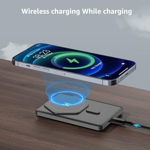 Magnetic Slim Wireless Power Bank – 5000 m Ah Fast Charging USB-C Battery Pack for i Phone 16/15/14/13/12 Series – Ultra-Portable Design with 22.5 W PD Technology for Effortless On-the-Go Charging