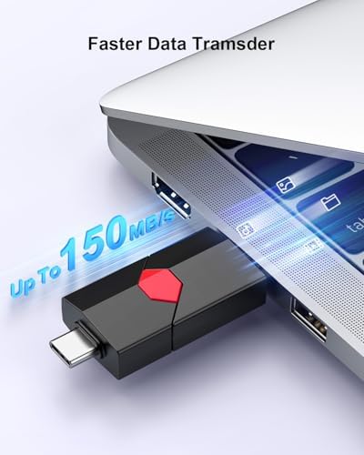 Revolutionize Your Data Storage with Aiibe 128 GB Dual Type-C & USB A Flash Drive – Perfect for i Phone 15 and More, High-Speed Transfers, Retractable Design, Ultimate Compatibility for On-the-Go Professionals