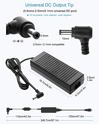 12 V 10 A High-Efficiency Power Supply Adapter – 120 W AC to DC Converter for LED Strip Lighting, CCTV Systems, and 3 D Printing – Global 100-240 V Compatibility with 5.5 x 2.5 mm Output for Unmatched Reliability and Performance
