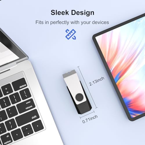 TOPESEL 10 Pack 16 GB USB 2.0 Flash Drives – Sleek Swivel Design for Effortless Data Transfer and Enhanced Compatibility – Ideal for Personal and Professional Use – Reliable Portable Memory Sticks in Classic Black – Perfect for Backups, File Sharing, and On-the-Go Storage