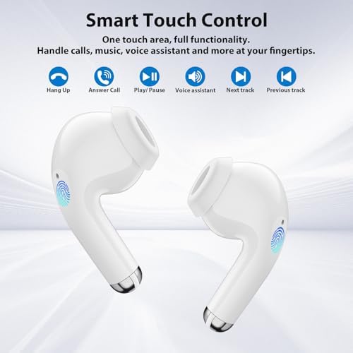 Premium Pink Wireless Earbuds with Bluetooth 5.3 – Hi-Fi Stereo Sound and Active Noise Cancelling for i Phone 16, 15 Pro, 14 Plus, i Pad 10 th & Samsung Galaxy – Ultimate Comfort for Music Lovers and Professionals – Sleek Design with Built-in Microphone for Clear Calls – Perfect for On-the-Go Use and Immersive Audio Experience