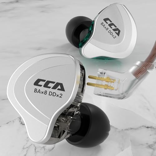 Experience Unmatched Audio Clarity with CCA C10 In-Ear Monitor Headphones – 10 Hybrid Drivers for Hi-Fi Sound, Noise-Isolating Comfort, and Detachable Cable for Musicians and Audiophiles – Perfect for Studio Recording and Live Performances