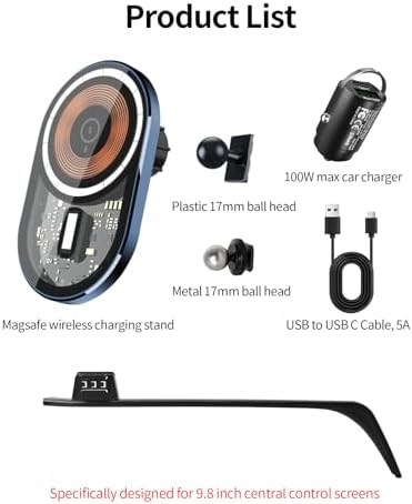 Lexus NX/RX Hybrid 2022-2025 Premium Wireless Charging Phone Holder – 360° Rotating Car Mount with Mag Safe Compatibility for 9.8-Inch Displays – Ultimate Convenience and Secure Access for Modern Drivers