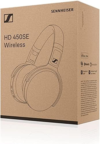 Sennheiser HD 450 BT Wireless Over-Ear Headphones – Immerse Yourself in Premium Sound with Bluetooth 5.0, 30-Hour Battery Life, and Superior Active Noise Cancellation – Perfect for Music Lovers and Professionals on the Go – Sleek Black Design for Unmatched Style and Comfort