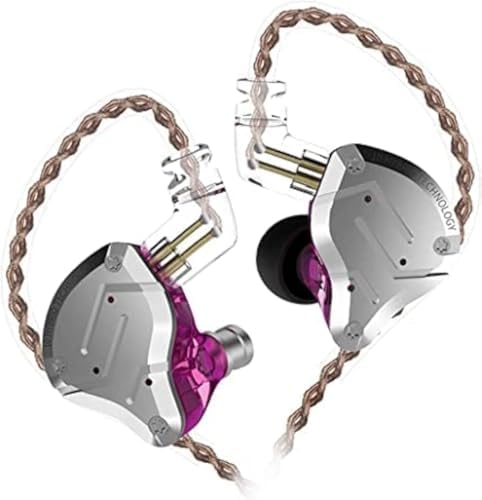 Revolutionize Your Audio Journey with keephifi KZ ZS10 Pro IEM Earphones – Featuring 4 Balanced Armature & 1 Dynamic Driver for Superior Sound Clarity, Durable Stainless Steel Design, and Detachable 2-Pin Cable – Striking Purple Finish with Integrated Mic for Effortless Communication – Noise-Isolating In-Ear Headphones for Unmatched Comfort and Versatile Device Compatibility