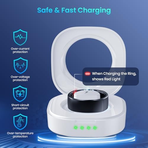 Portable Magnetic Charger Dock for Smart Rings – Fast 480 m Ah Battery Charging Case with Indicator Light, Powers Up to 20 Charges – Sleek White Design for Enhanced Compatibility and On-the-Go Convenience