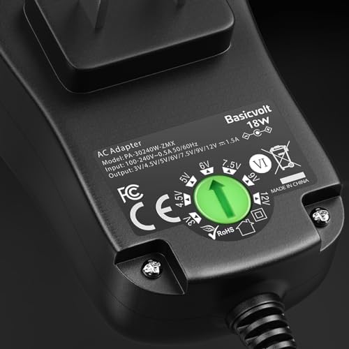 Versatile 18 W Universal Multi-Voltage DC Power Adapter with 10 Interchangeable Tips – Optimized Charger for LED Strip Lights, Routers, CCTV Cameras, and Tablets – Ultimate Fast Charging Solution with Adjustable Voltage Settings and Safety Features