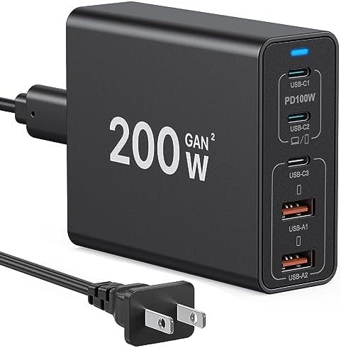 Power Up Your Productivity with the Ultimate 210 W USB-C Fast Charging Hub: Versatile 8-Port Ga N Charging Station with PD 65 W Adapter for Seamless Compatibility Across Mac Book, Dell Laptops, i Phone 16/15, and Galaxy S22/S23 – Your Essential Power Solution for Home and Office Efficiency