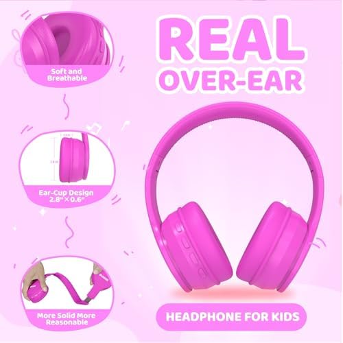 Experience Ultimate Sound Safety with MIDOLA Bluetooth 5.3 Over-Ear Headphones for Kids – Wireless Audio Bliss with Volume Control (85/110 d B), 60-Hour Playtime, and Foldable Design in Trendy Blue – Perfect for School, Travel, and Home Adventures!